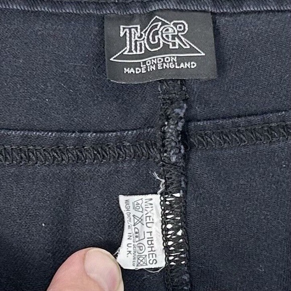 Tiger of London 40x33 Vintage Punk Rock Denim Jeans Black Red Plaid Pocket - Picture 4 of 7